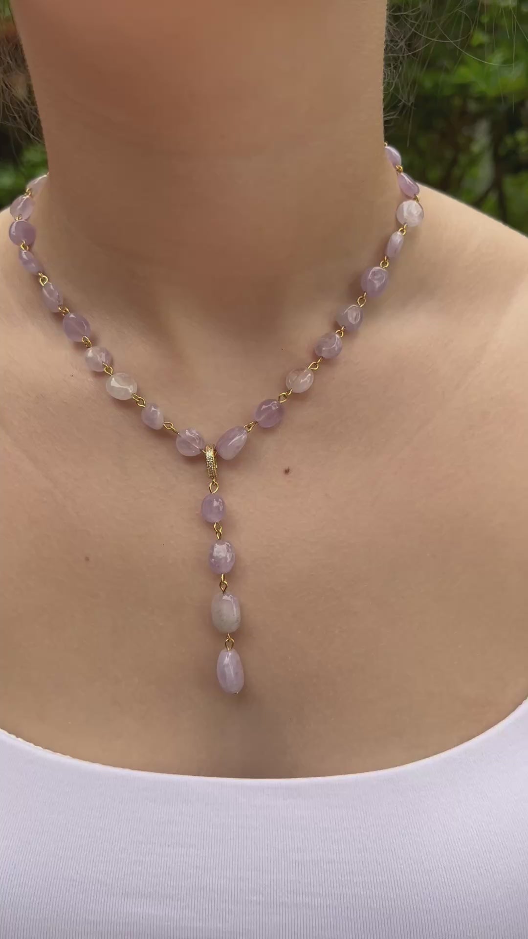 Amethyst 3-in-1 Necklace – Convertible Design, light lilac