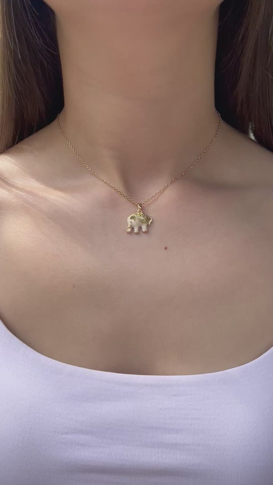 Elephant choker necklace, 18k gold plated
