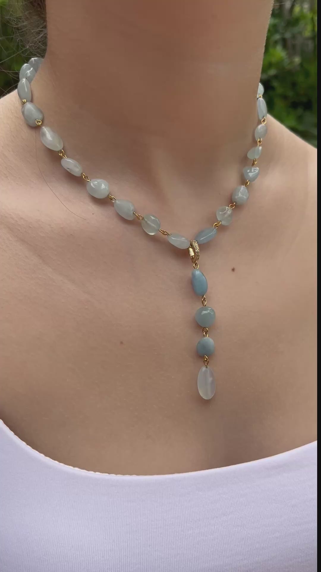 Aquamarine 3-in-1 Necklace – Convertible Design