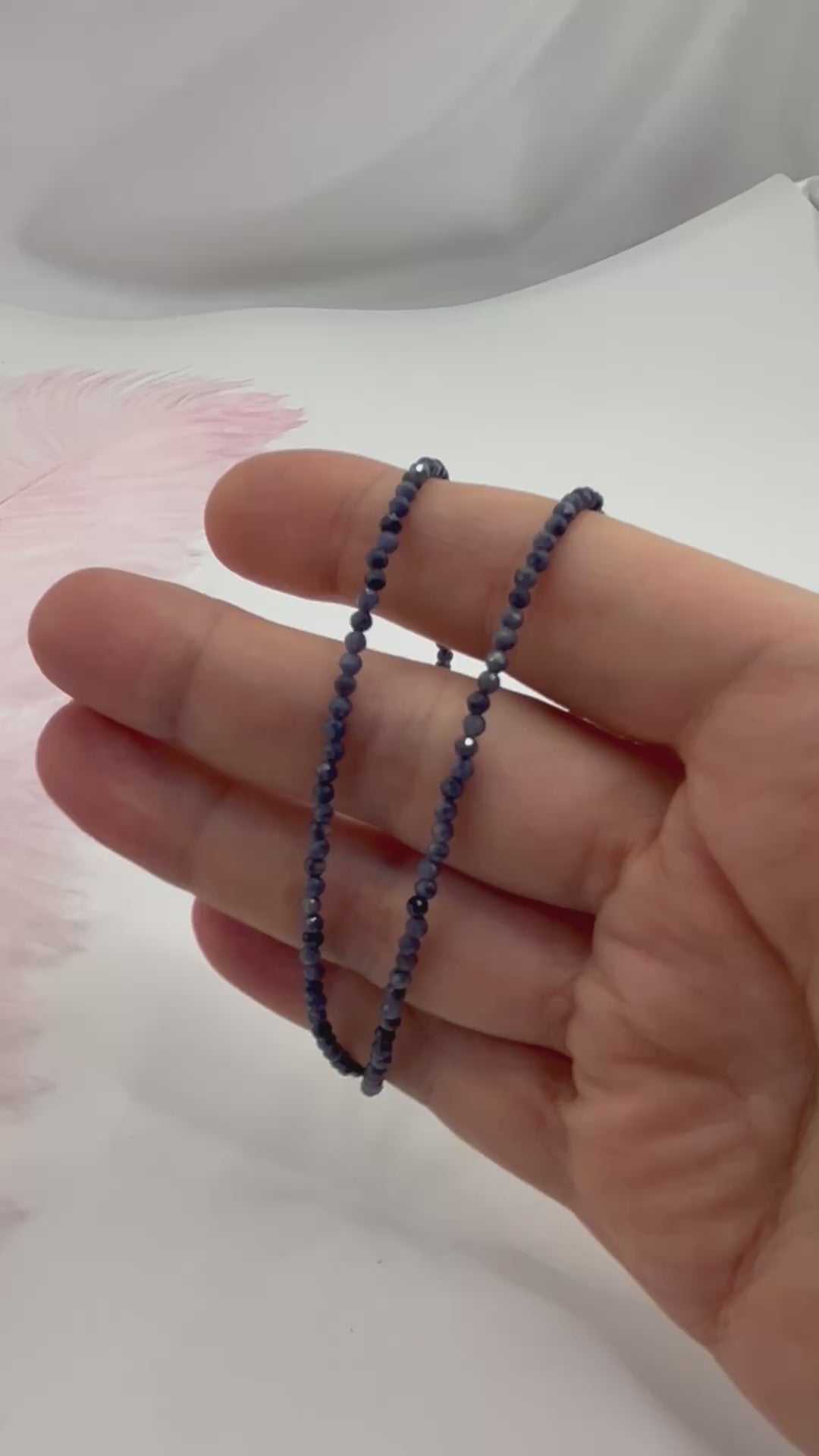 Sapphire Necklace: 18K Gold Plated clasp