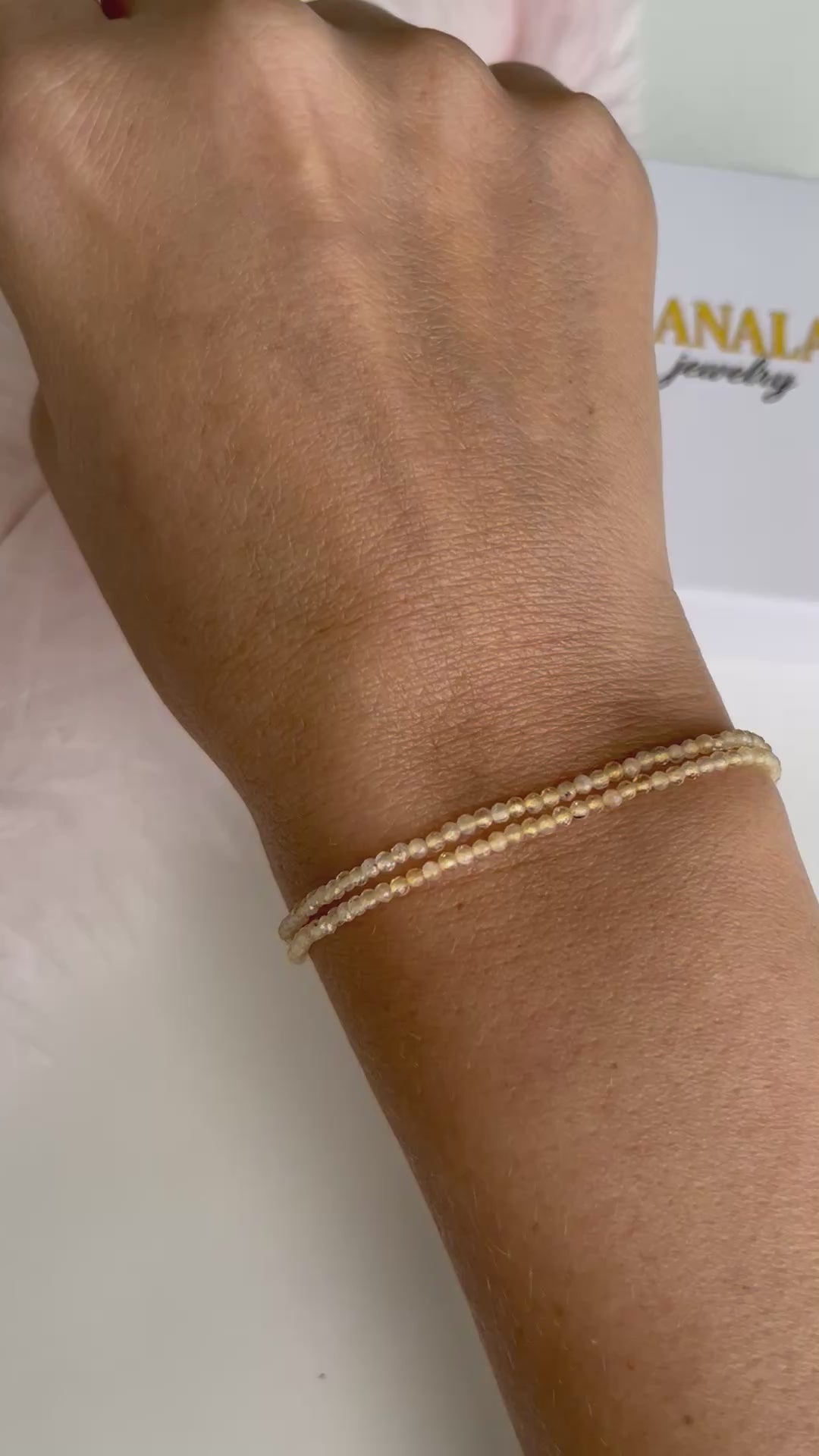 Citrine layered bracelet with 18K Gold Plated slider