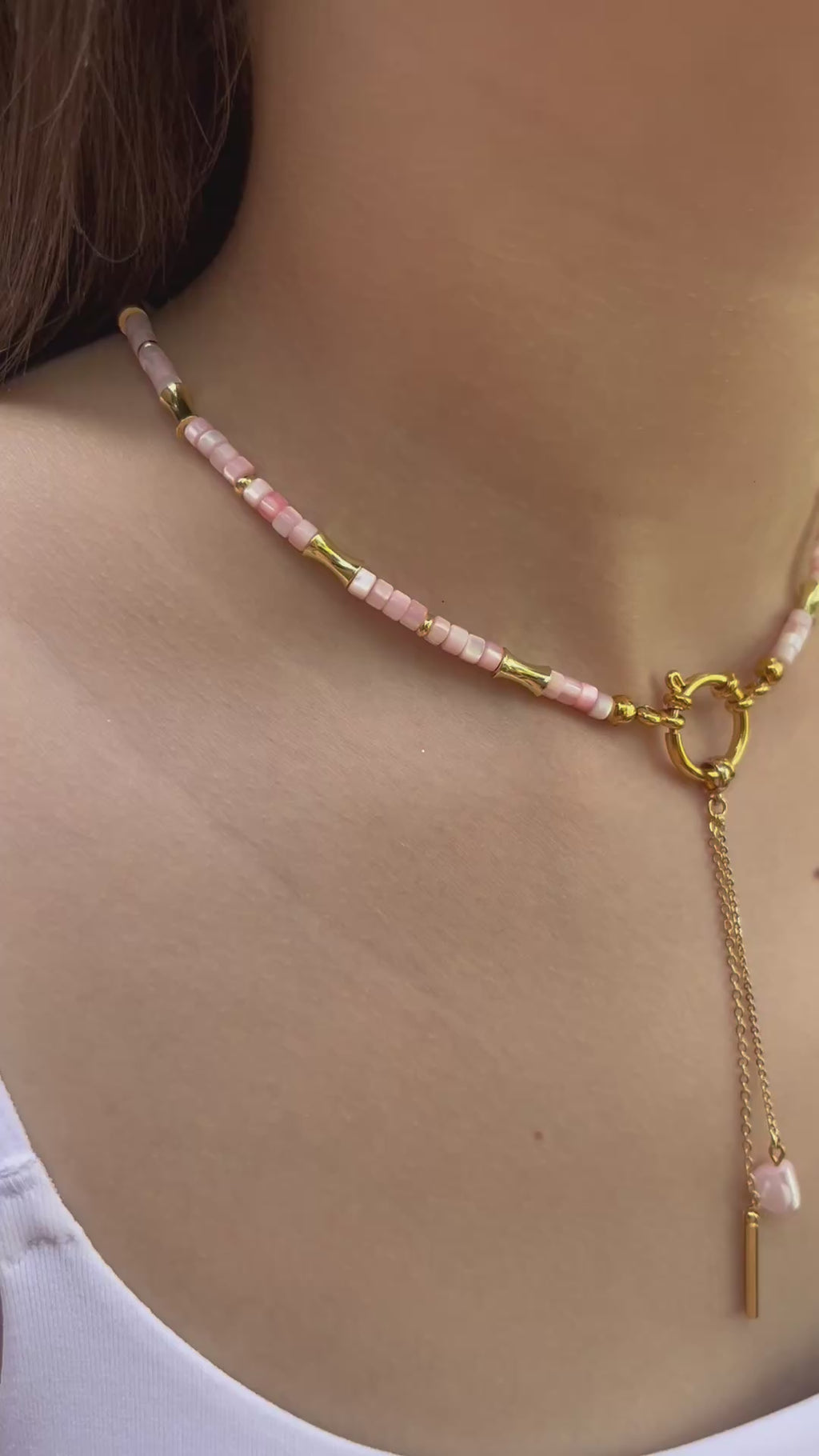 Pink Shell Y-Necklace