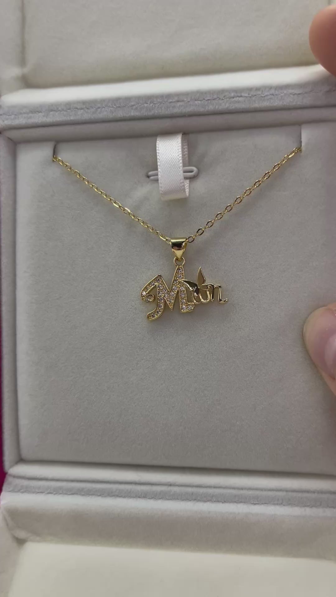 Mothers Necklace, pendant  Real 18K Gold Plated